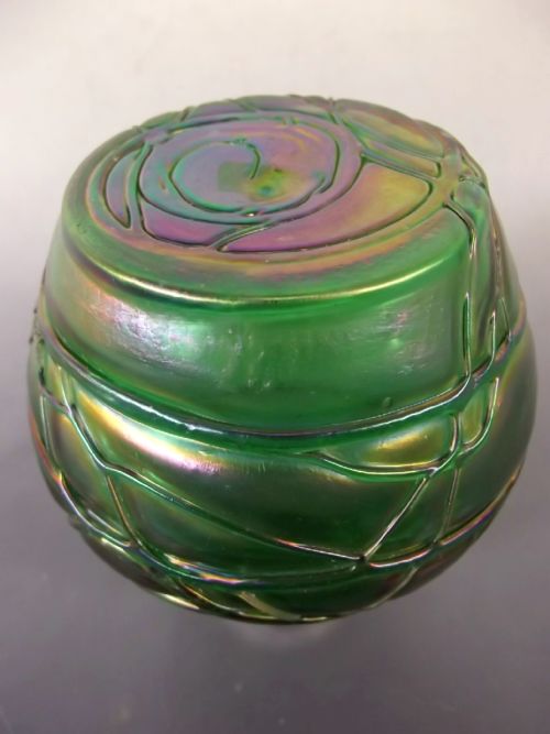 ART NOUVEAU SILVER MOUNTED IRIDESCENT KRALIK GLASS VASE 1903 - ADDITIONAL PHOTO 3