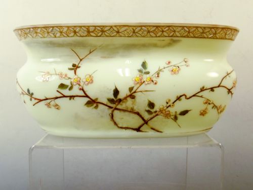harrach opaque glass vase hand enamelled c1890 - CATEGORY: ANTIQUE GLASS - DATED 1890