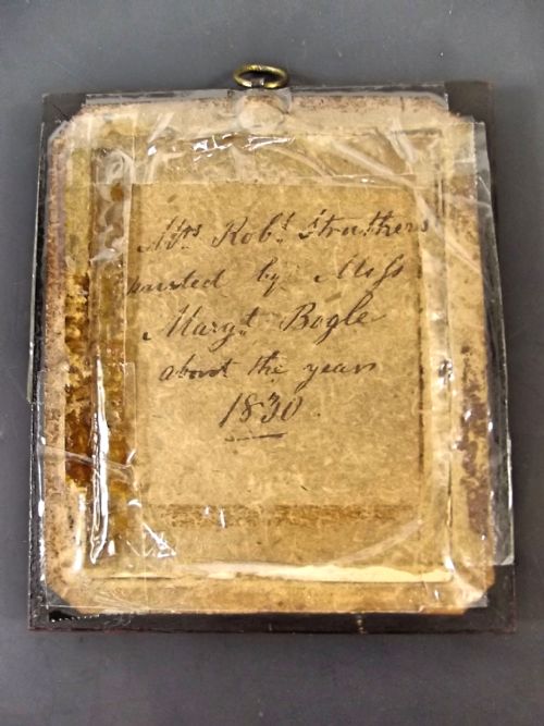 GEORGIAN MINIATURE PORTRAIT IN WOOD FRAME C1830 - ADDITIONAL PHOTO 3