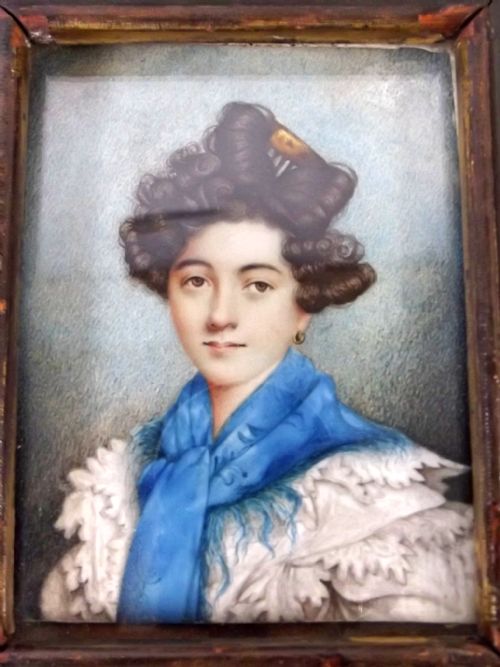 GEORGIAN MINIATURE PORTRAIT IN CHINESE LACQUER FRAME C1830 - ADDITIONAL PHOTO 2