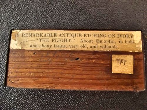 FRAMED 17TH CENTURY ETCHED IVORY PANEL THE FLOODS - ADDITIONAL PHOTO 5