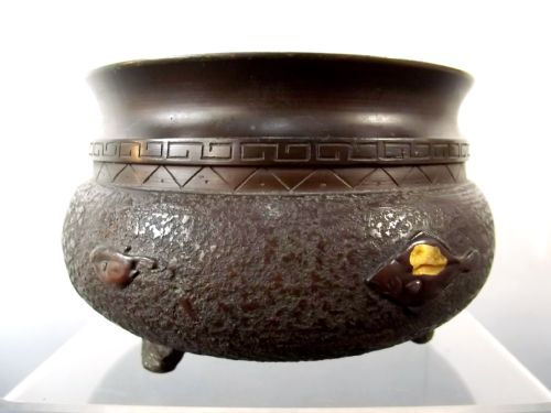 JAPANESE MEIJI PERIOD ONLAID BRONZE FISH CENSOR - ADDITIONAL PHOTO 3