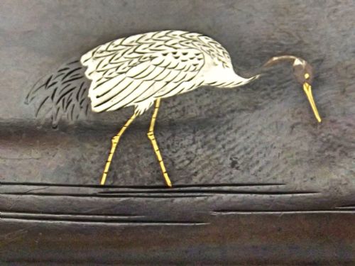 JAPANESE MEIJI PERIOD SHAKUDO INLAID CARD CASE SIGNED - ADDITIONAL PHOTO 4