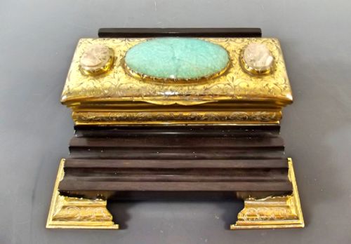 ormolu rosewood grand tour inkwell c1840 - CATEGORY: ANTIQUE MISCELLANEOUS - DATED 1850