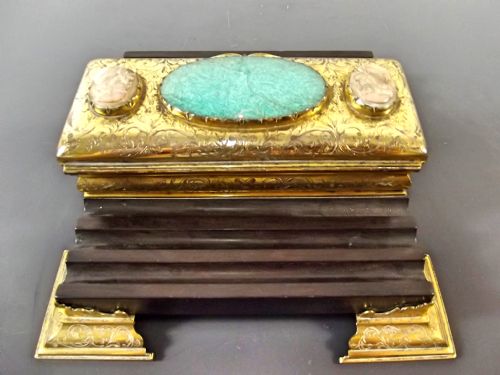 ORMOLU ROSEWOOD GRAND TOUR INKWELL C1840 - ADDITIONAL PHOTO 2