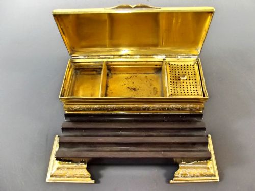 ORMOLU ROSEWOOD GRAND TOUR INKWELL C1840 - ADDITIONAL PHOTO 6