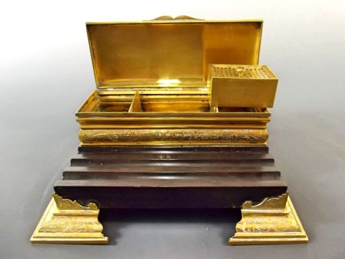 ORMOLU ROSEWOOD GRAND TOUR INKWELL C1840 - ADDITIONAL PHOTO 7