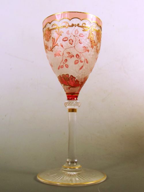 PAIR BACCARAT RED OVER CLEAR CAMEO CUT SHERRY GLASSES - ADDITIONAL PHOTO 3