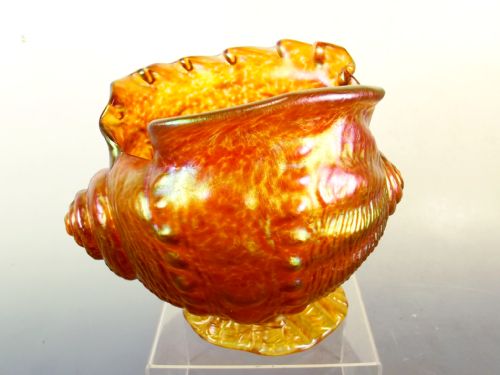 loetz conch shell glass vase candia papillon - CATEGORY: ANTIQUE GLASS - DATED 1900