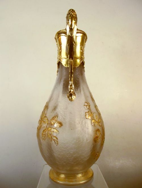ACID ETCHED CAMEO GLASS CLARET JUG GERMAN SILVER MOUNT - ADDITIONAL PHOTO 4