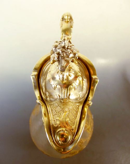 ACID ETCHED CAMEO GLASS CLARET JUG GERMAN SILVER MOUNT - ADDITIONAL PHOTO 8