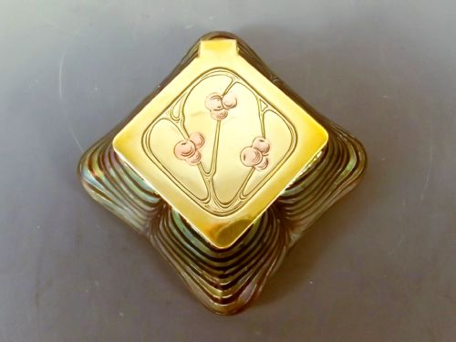 ART NOUVEAU JUGENDSTIL KRALIK GLASS INKWELL - ADDITIONAL PHOTO 2
