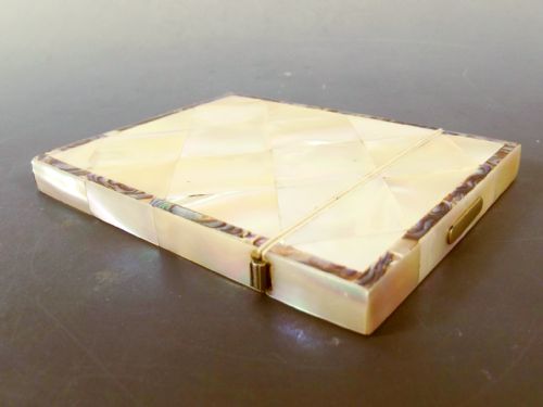 ENWARDIAN MOTHER OF PEARL AND ABALONE CALLING CARD CASE - ADDITIONAL PHOTO 2
