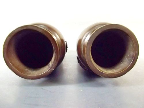 PAIR JAPANESE MEIJI PERIOD BRONZE ONLAID MIXED METAL VASES - ADDITIONAL PHOTO 8