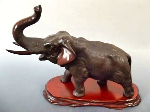 JAPANESE BRONZE ELEPHANT ON STAND BY GENRYUSAI SEIYA - ADDITIONAL PHOTO 1
