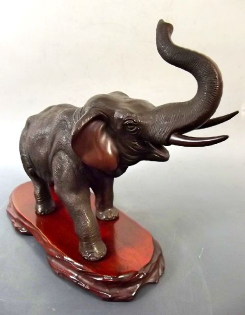 JAPANESE BRONZE ELEPHANT ON STAND BY GENRYUSAI SEIYA - ADDITIONAL PHOTO 4