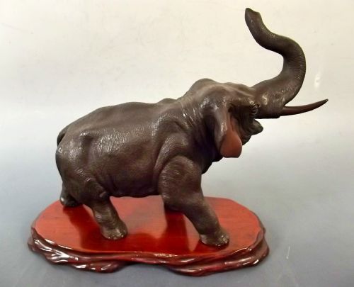 JAPANESE BRONZE ELEPHANT ON STAND BY GENRYUSAI SEIYA - ADDITIONAL PHOTO 5