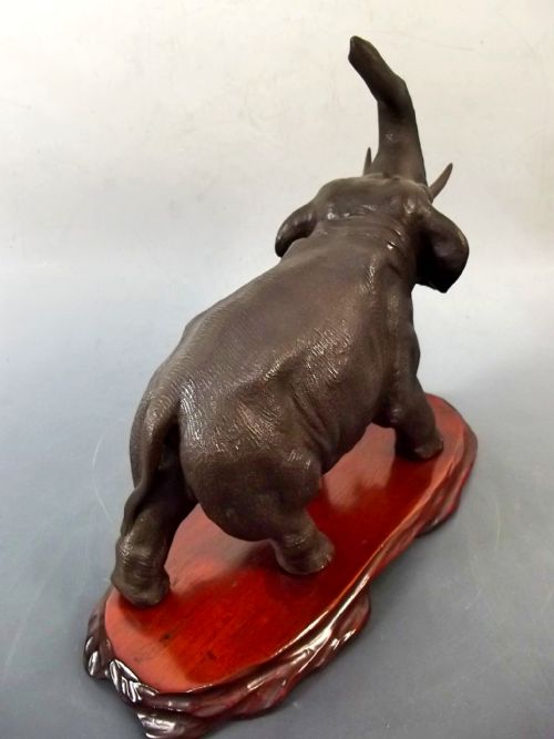 JAPANESE BRONZE ELEPHANT ON STAND BY GENRYUSAI SEIYA - ADDITIONAL PHOTO 6