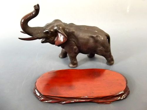JAPANESE BRONZE ELEPHANT ON STAND BY GENRYUSAI SEIYA - ADDITIONAL PHOTO 10