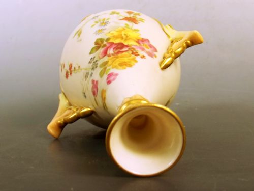 ROYAL WORCESTER HAND PAINTED BLUSH IVORY VASE - ADDITIONAL PHOTO 5