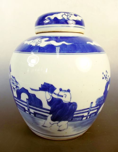 CHINESE PORCELAIN BLUE AND WHITE GINGER JAR 6 CHARACTER MARK - ADDITIONAL PHOTO 1