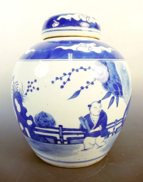 CHINESE PORCELAIN BLUE AND WHITE GINGER JAR 6 CHARACTER MARK - ADDITIONAL PHOTO 3