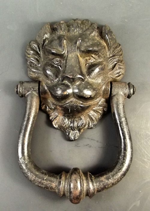 victorian cast iron lion mask door knocker - CATEGORY: ANTIQUE MISCELLANEOUS - DATED 19TH CENTURY