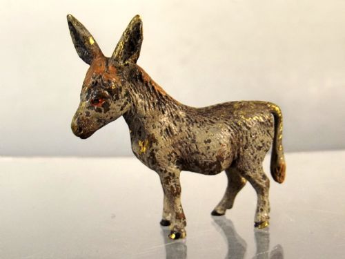 19th century austrian cold painted bronze donkey figurine - CATEGORY: ANTIQUE METAL - DATED 19TH CENTURY