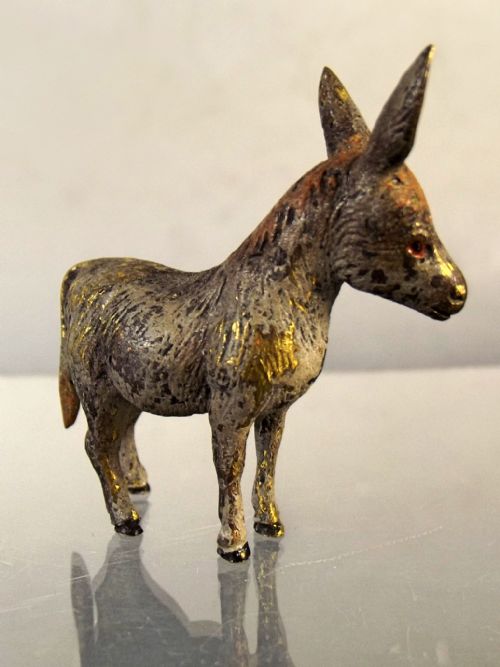 19TH CENTURY AUSTRIAN COLD PAINTED BRONZE DONKEY FIGURINE - ADDITIONAL PHOTO 2