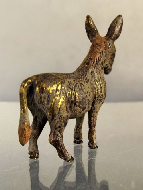 19TH CENTURY AUSTRIAN COLD PAINTED BRONZE DONKEY FIGURINE - ADDITIONAL PHOTO 3
