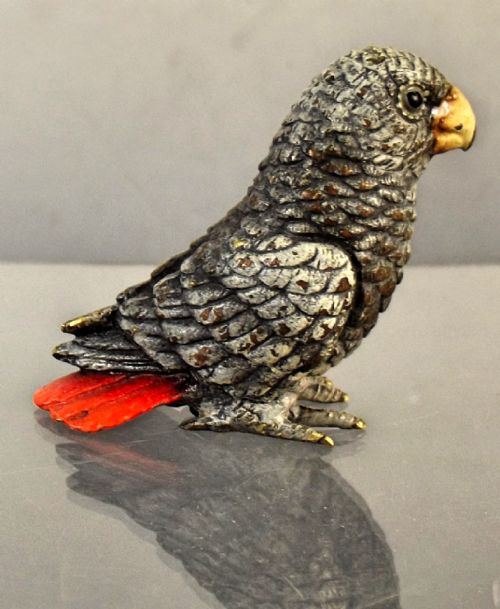 19TH CENTURY AUSTRIAN COLD PAINTED BRONZE PARROT FIGURINE - ADDITIONAL PHOTO 3