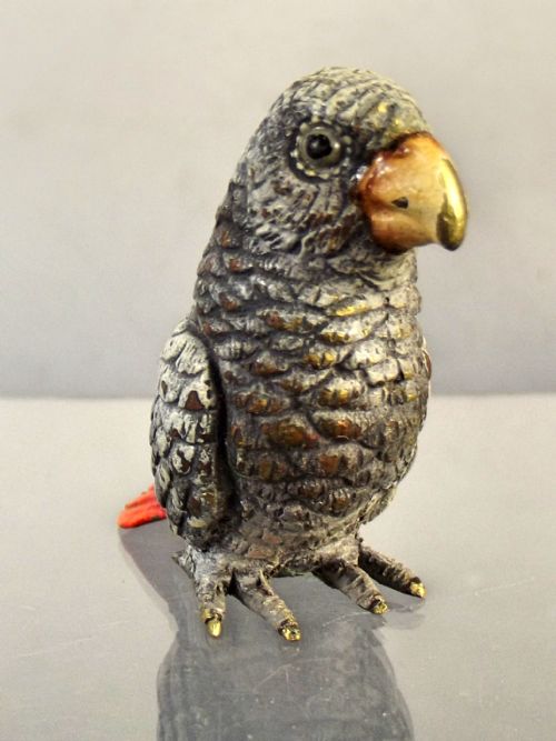 19TH CENTURY AUSTRIAN COLD PAINTED BRONZE PARROT FIGURINE - ADDITIONAL PHOTO 4