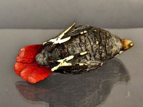 19TH CENTURY AUSTRIAN COLD PAINTED BRONZE PARROT FIGURINE - ADDITIONAL PHOTO 5