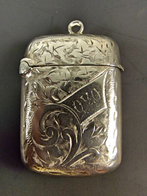 1886 hallmarked silver ladies petit vesta case - CATEGORY: ANTIQUE SILVER - DATED 1880