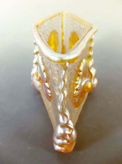 ART NOUVEAU ANGULAR LOETZ GLASS NAUTILUS VASE - ADDITIONAL PHOTO 2