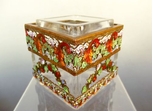 baccarat rock glass vase with ormolu enamel mounts - CATEGORY: ANTIQUE GLASS - DATED 1890