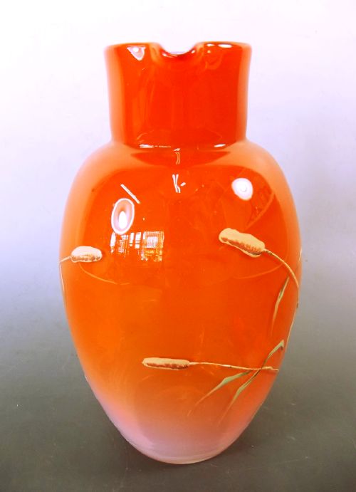 EARLY LOETZ AMBER TO OPALESCENT GLASS WATER JUG - ADDITIONAL PHOTO 1
