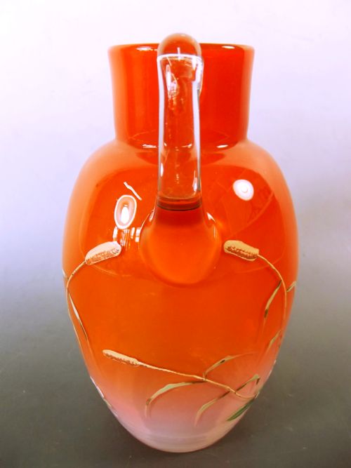 EARLY LOETZ AMBER TO OPALESCENT GLASS WATER JUG - ADDITIONAL PHOTO 3
