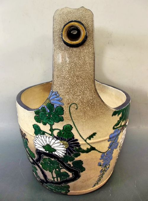LARGE JAPANESE MEIJI PERIOD SATSUMA PAIL BY KOZAN - ADDITIONAL PHOTO 5