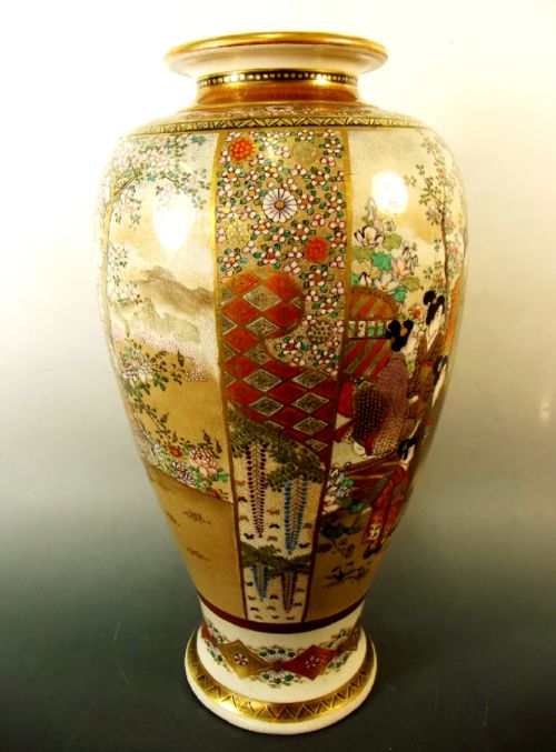LARGE JAPANESE MEIJI PERIOD SATSUMA VASE BY KOZAN - ADDITIONAL PHOTO 3