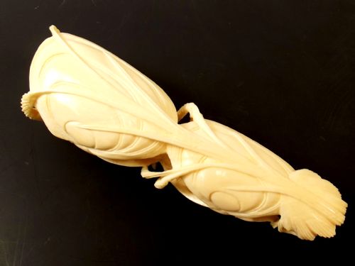 UNUSUAL CHINESE CARVED IVORY DOUBLE WORLD IN A CLAM C1900 - ADDITIONAL PHOTO 7