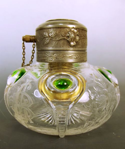 PEACOCK GLASS ATOMISER BY STUART FOR LIBERTYS OF LONDON - ADDITIONAL PHOTO 1