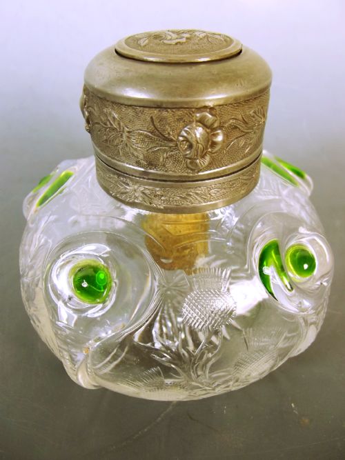 PEACOCK GLASS ATOMISER BY STUART FOR LIBERTYS OF LONDON - ADDITIONAL PHOTO 2