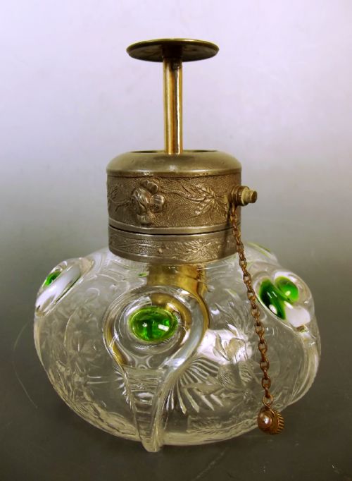 PEACOCK GLASS ATOMISER BY STUART FOR LIBERTYS OF LONDON - ADDITIONAL PHOTO 3