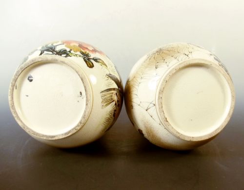 LARGE PAIR JAPANESE SATSUMA VASES BY TAIZAN - ADDITIONAL PHOTO 10