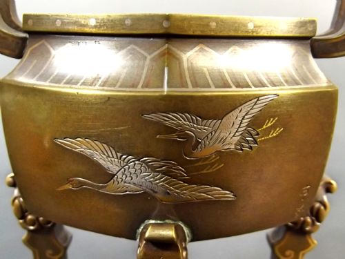 JAPANESE MEIJI PERIOD INLAID BRONZE KORO BY NOGAWA - ADDITIONAL PHOTO 7