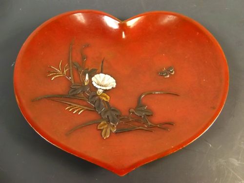 japanese meiji period onlaid mixed metal tray jomi eisuke - CATEGORY: ANTIQUE METAL - DATED 1890