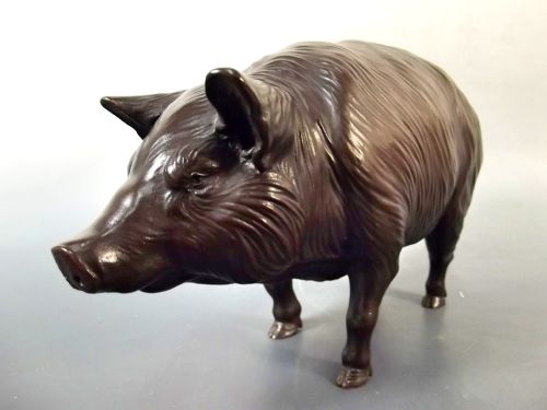 japanese meiji period bronze pig okimono by atsuyoshi for the maruki company - CATEGORY: ANTIQUE METAL - DATED 1890