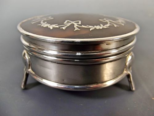 1918 ENGLISH HALLMARKED SILVER TORTOISESHELL BOX - ADDITIONAL PHOTO 2