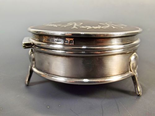 1918 ENGLISH HALLMARKED SILVER TORTOISESHELL BOX - ADDITIONAL PHOTO 3